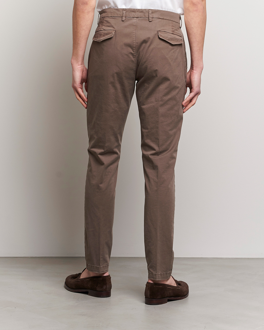 Homme | Pantalons | Briglia 1949 | Tapered Fit Cotton Twill Stretch Chinos Brown