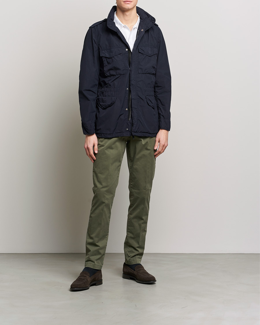 Homme | Pantalons | Briglia 1949 | Tapered Fit Cotton Twill Stretch Chinos Olive