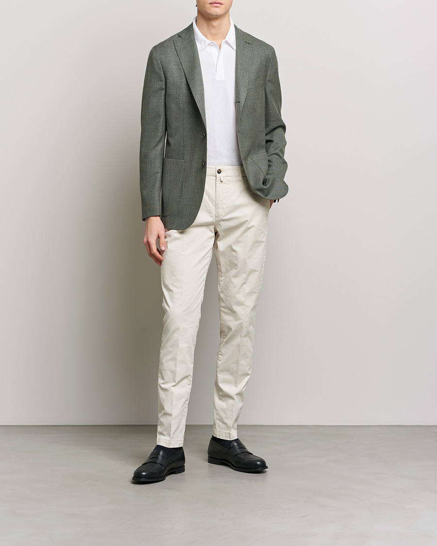 Homme | Pantalons | Briglia 1949 | Tapered Fit Cotton Twill Stretch Chinos Cream
