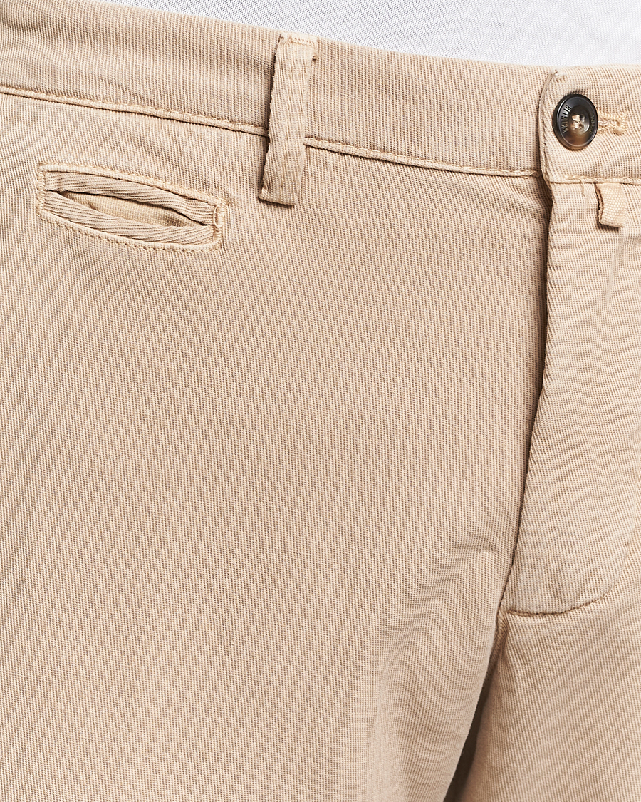Homme | Pantalons | Briglia 1949 | Slim Fit Diagonal Cotton Stretch Trousers Beige