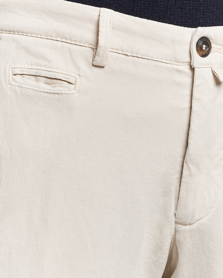 Homme | Pantalons | Briglia 1949 | Slim Fit Diagonal Cotton Stretch Trousers Cream