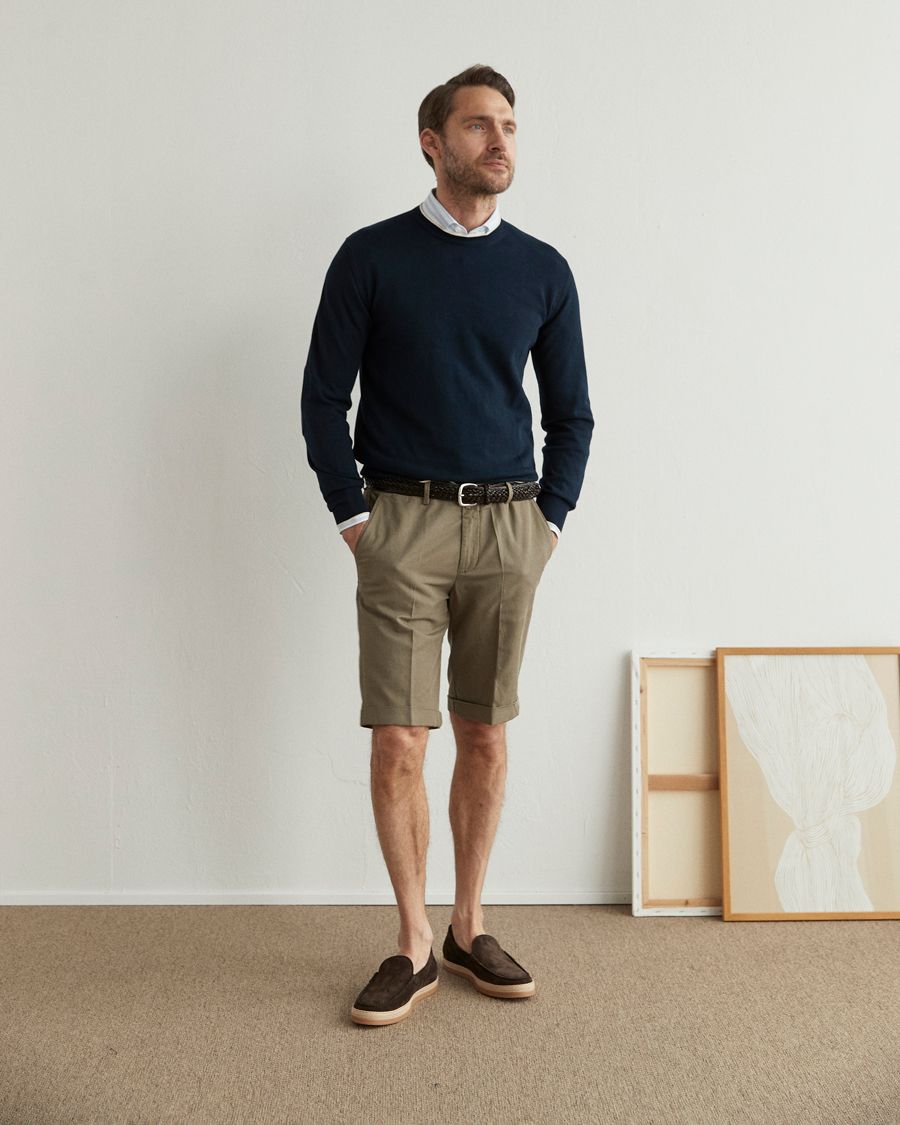 Homme | Shorts | Briglia 1949 | Linen/Cotton Shorts Olive