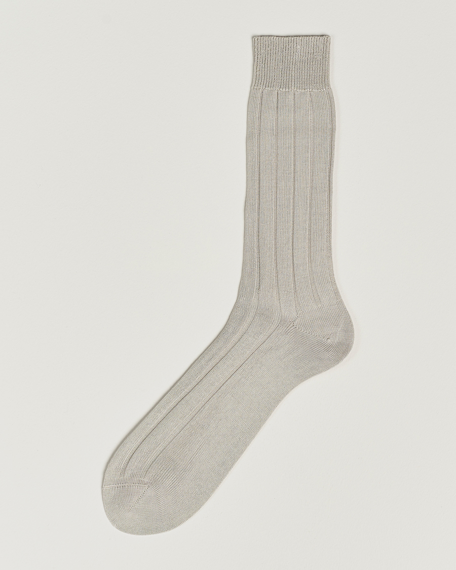 Homme | Sous-Vêtements Et Chaussettes | Bresciani | Wide Ribbed Cotton Socks Off White