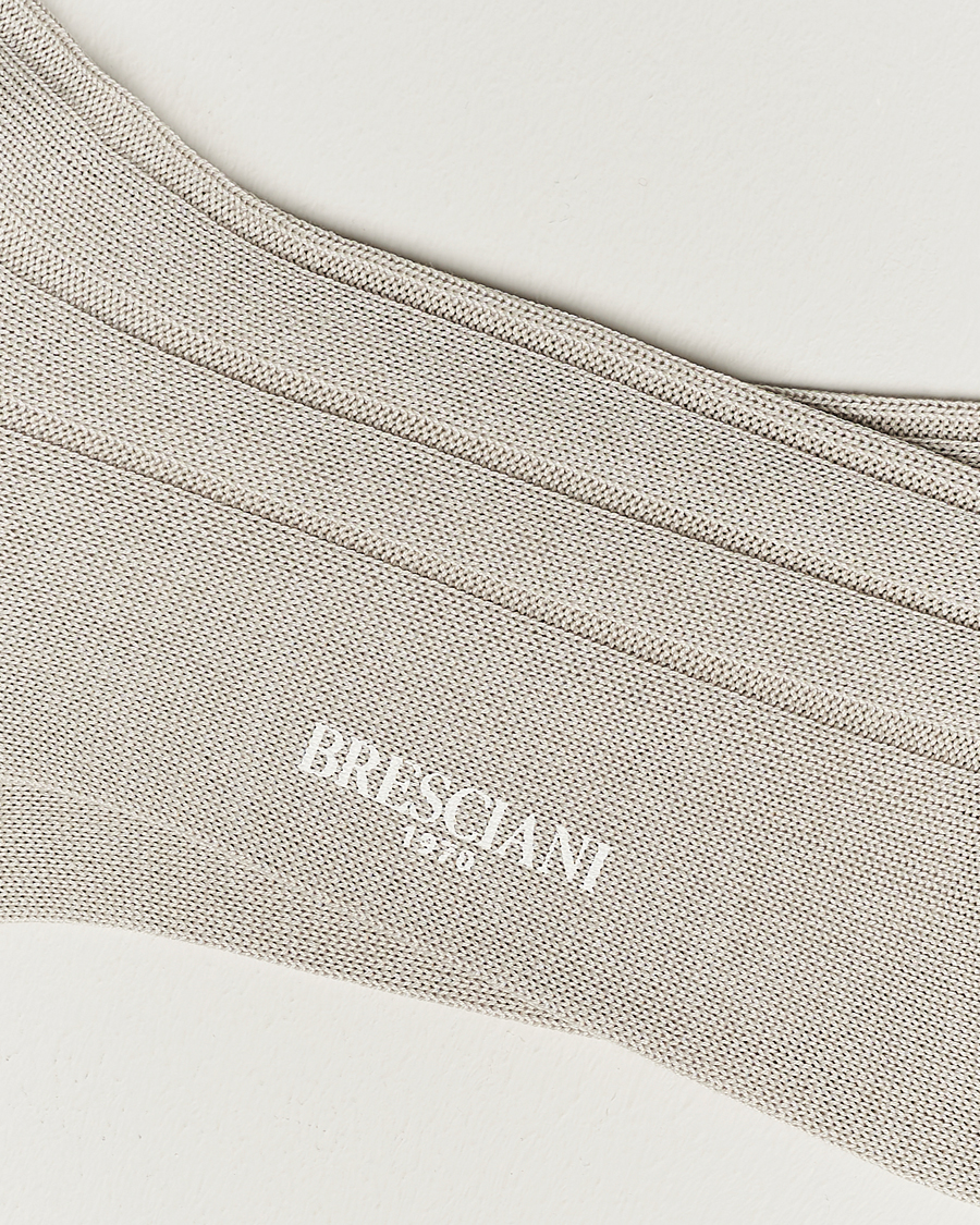 Homme | Sous-Vêtements Et Chaussettes | Bresciani | Wide Ribbed Cotton Socks Off White