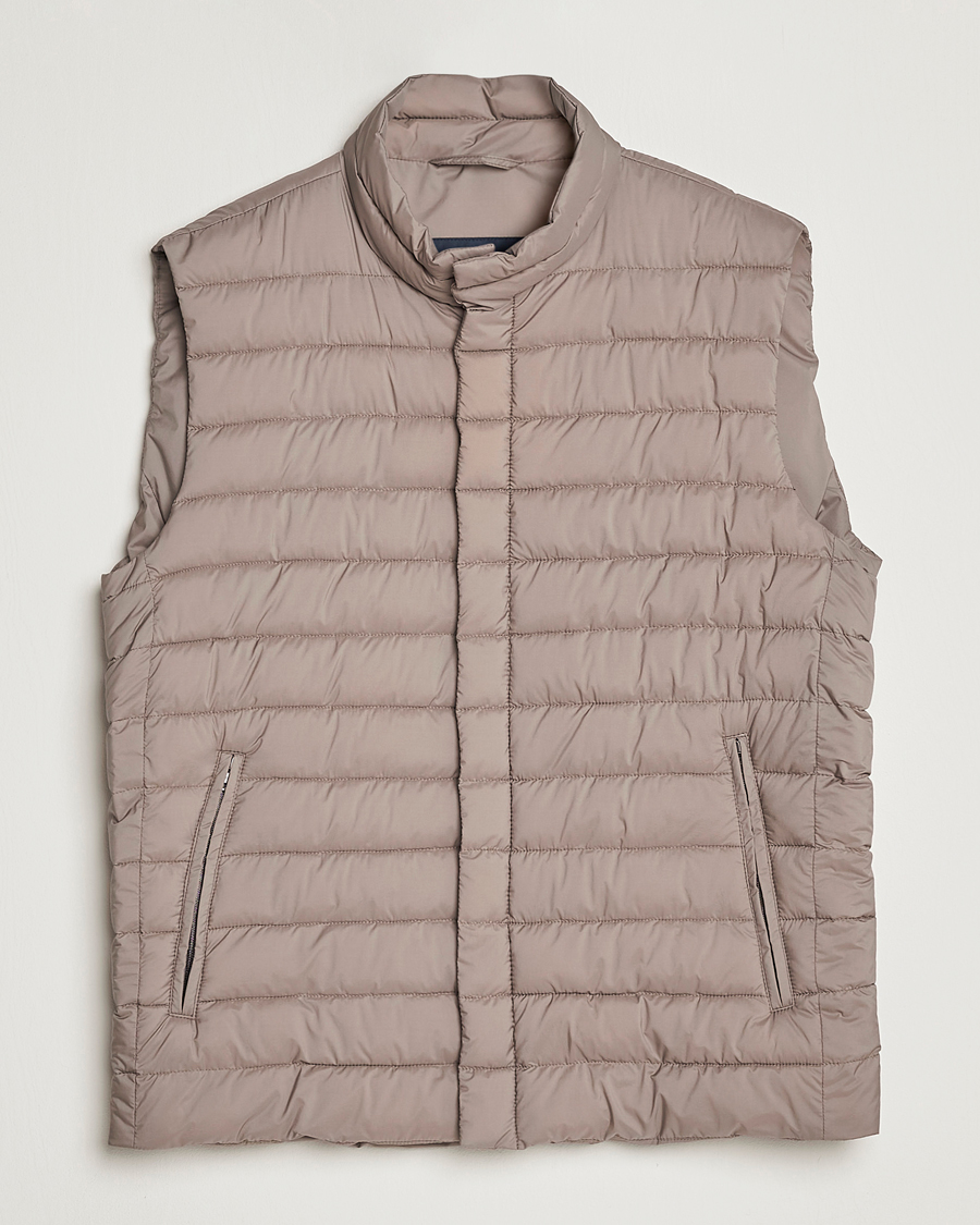Homme | Manteaux Et Vestes | Herno | Nuage Matt Nylon Vest Taupe