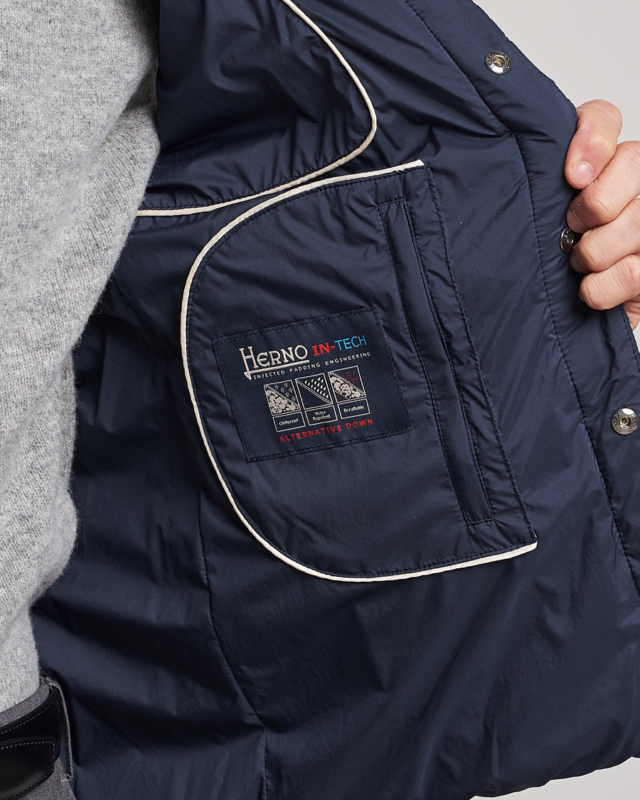 Homme | Gilets | Herno | Nuage Matt Nylon Vest Navy