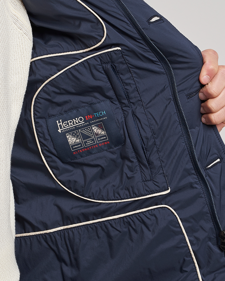 Homme | Manteaux Et Vestes | Herno | Nuage Matt Nylon Blazer Navy