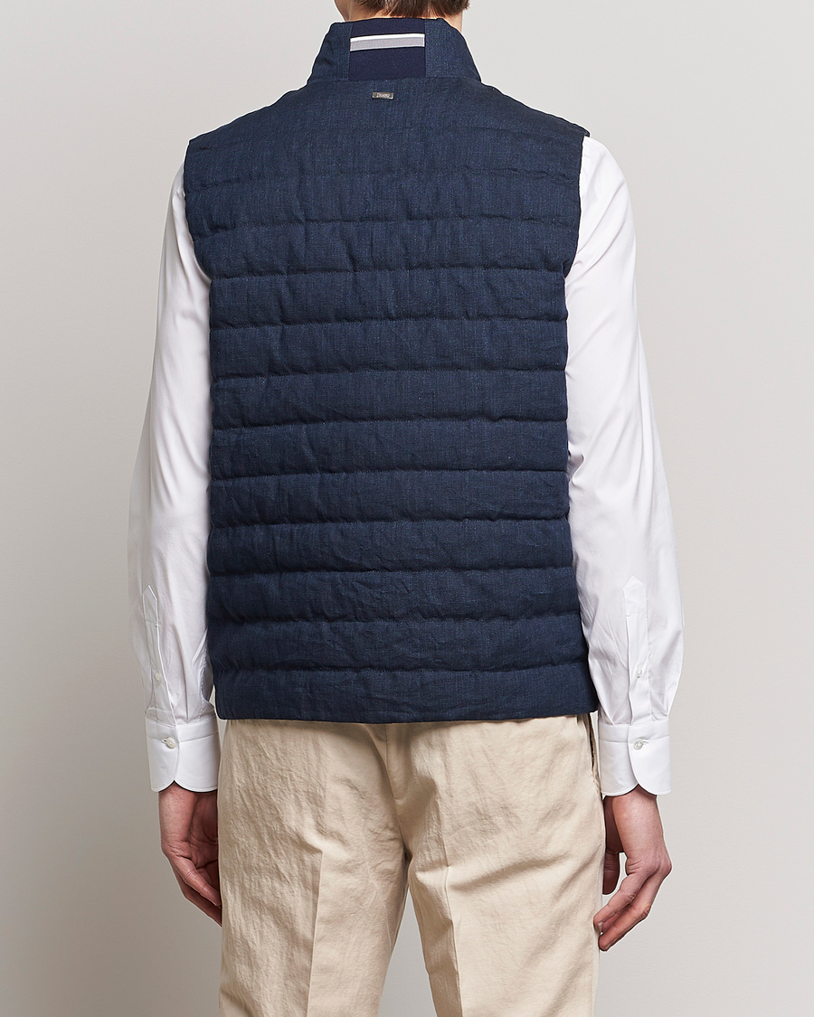 Homme | Gilets | Herno | Padded Linen Vest Navy