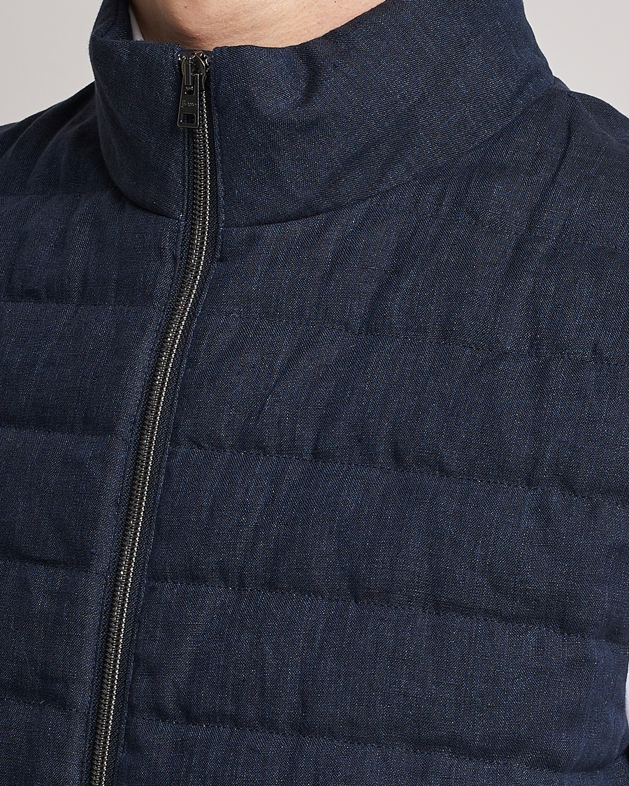 Homme | Gilets | Herno | Padded Linen Vest Navy