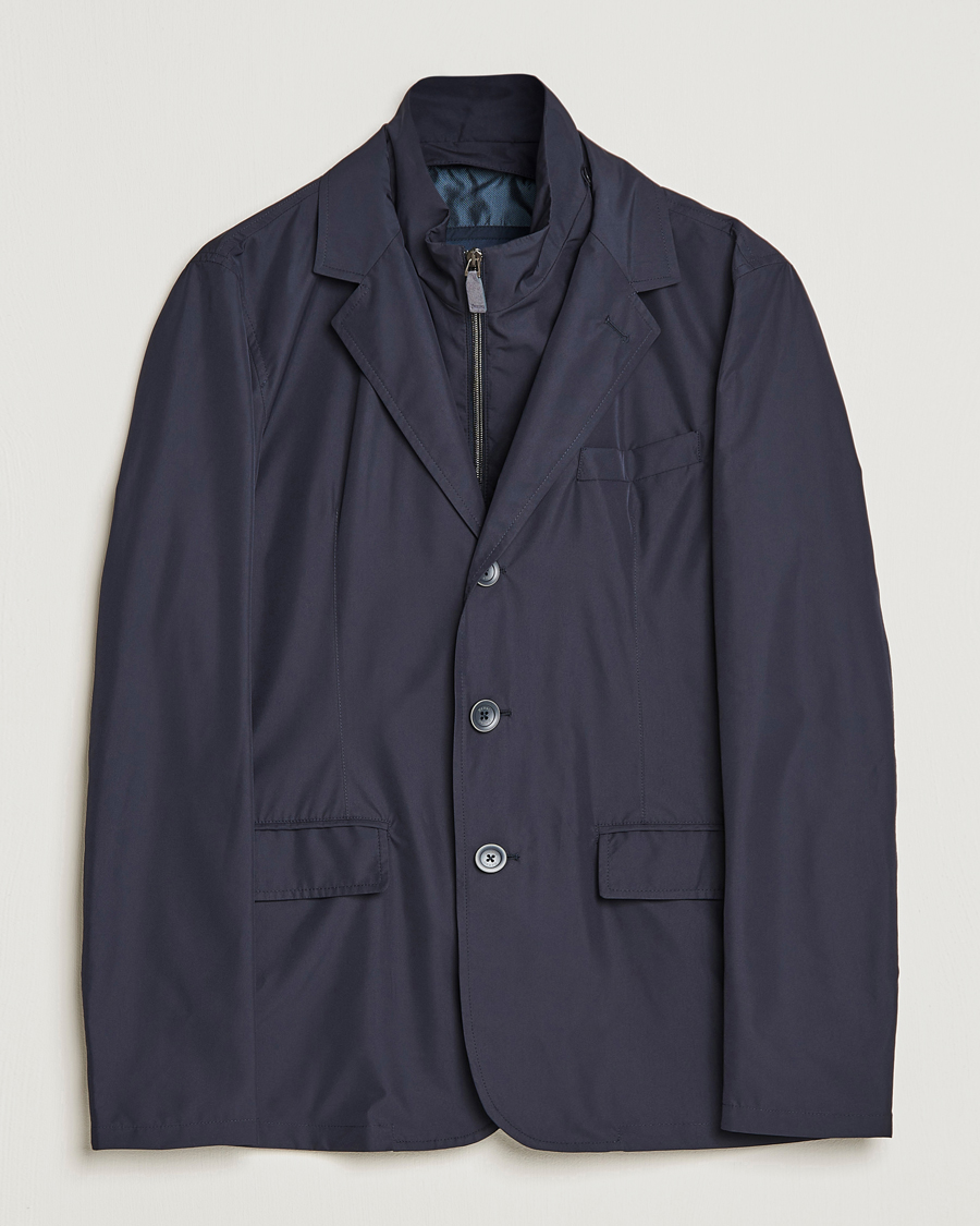 Homme | Manteaux Et Vestes | Herno | Nylon Zip Blazer Navy