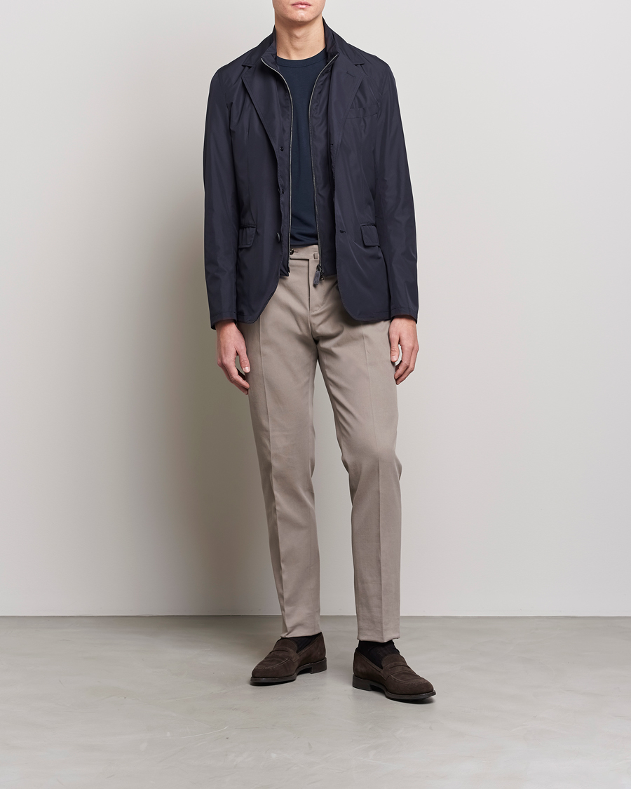 Homme | Manteaux Et Vestes | Herno | Nylon Zip Blazer Navy