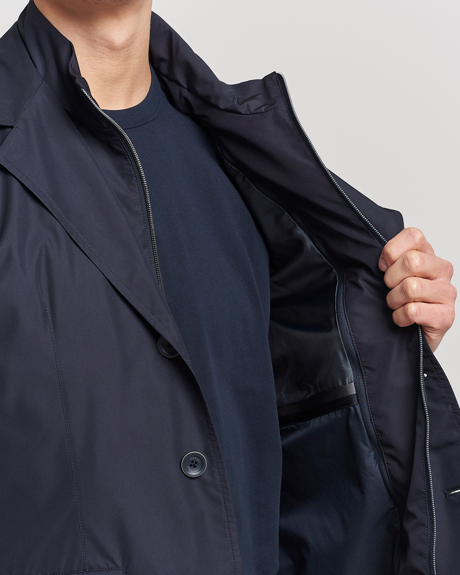Homme | Manteaux Et Vestes | Herno | Nylon Zip Blazer Navy