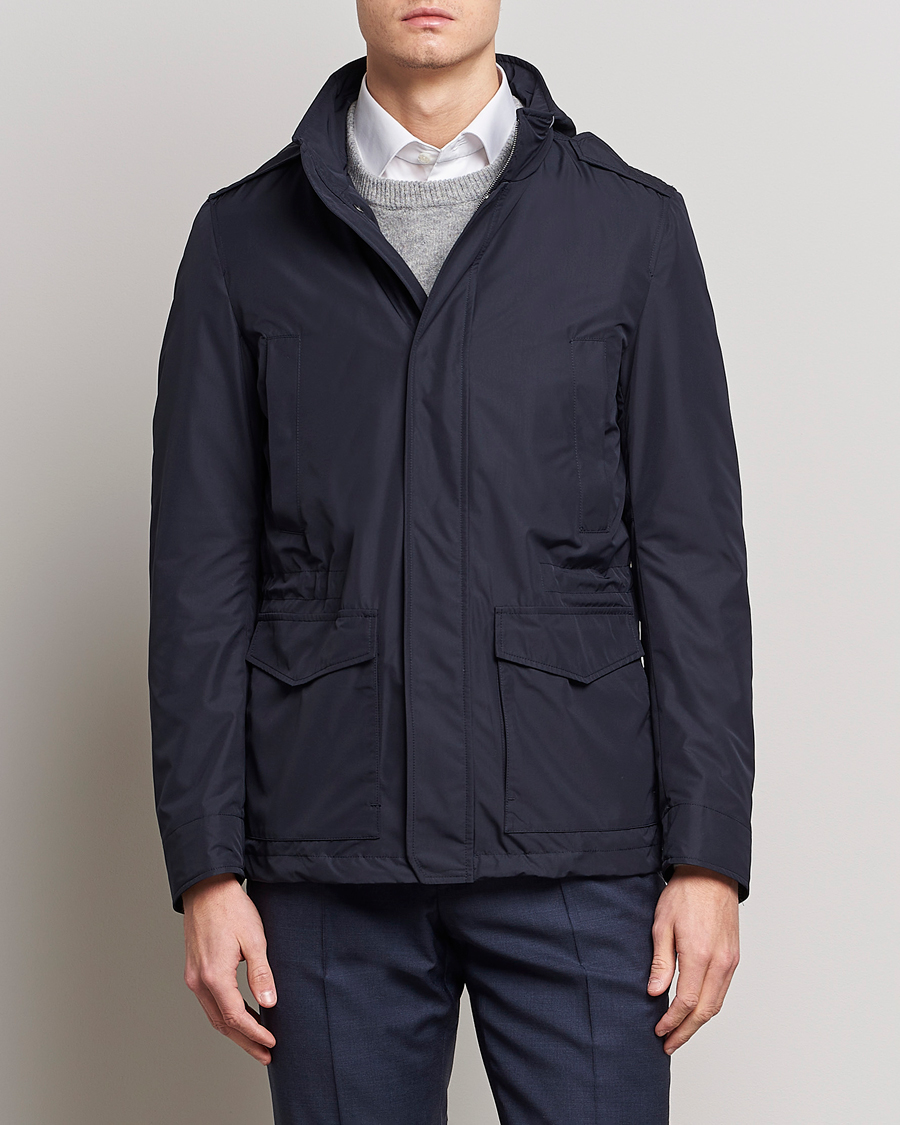 Homme | Manteaux Et Vestes | Herno | Nylon Field Jacket Navy