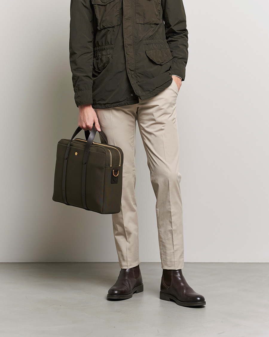 Homme | Mismo M/S Endeavour Briefcase Army/Dark Brown | Mismo | M/S Endeavour Briefcase Army/Dark Brown
