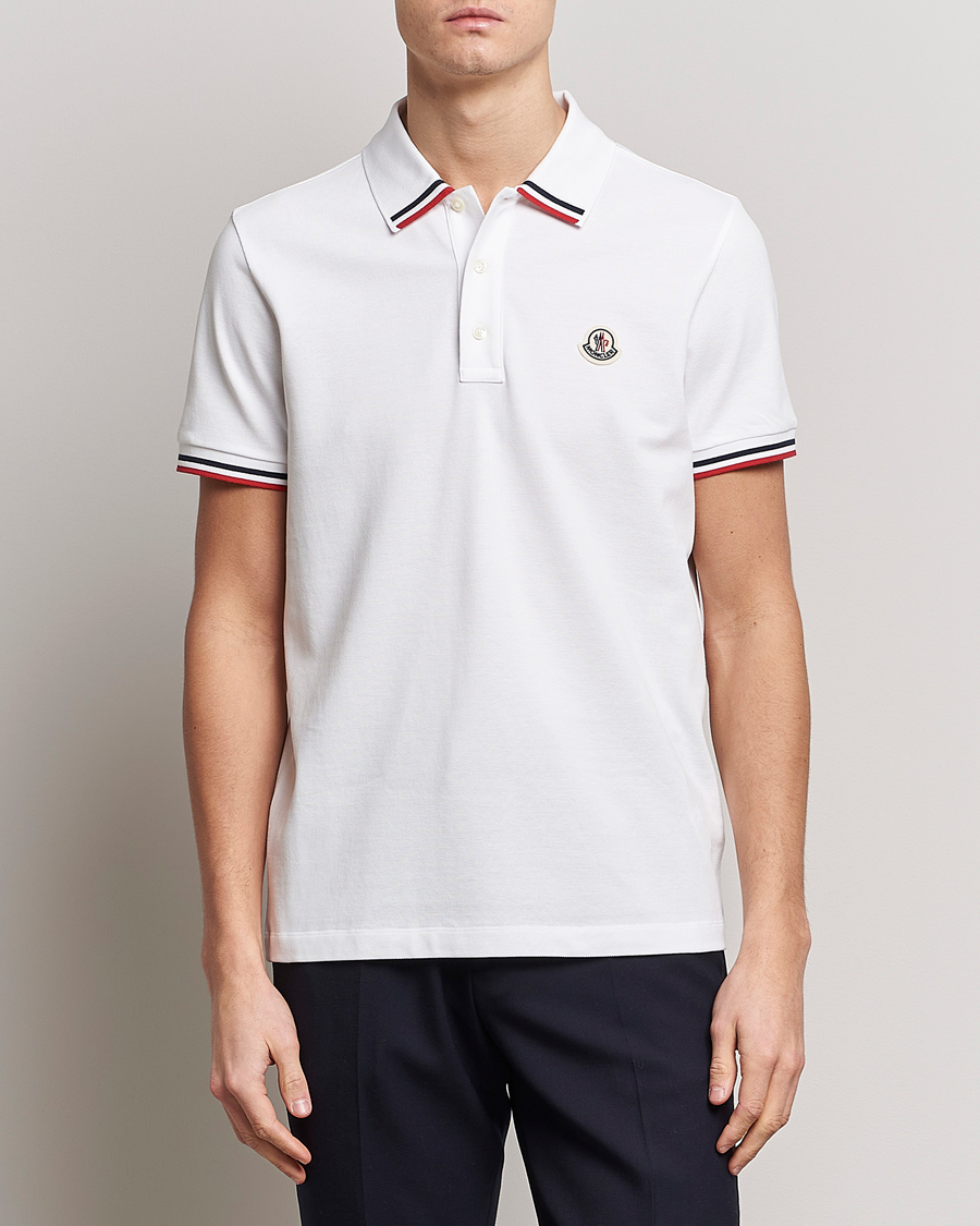 Homme | Polos | Moncler | Tricolor Rib Polo  White