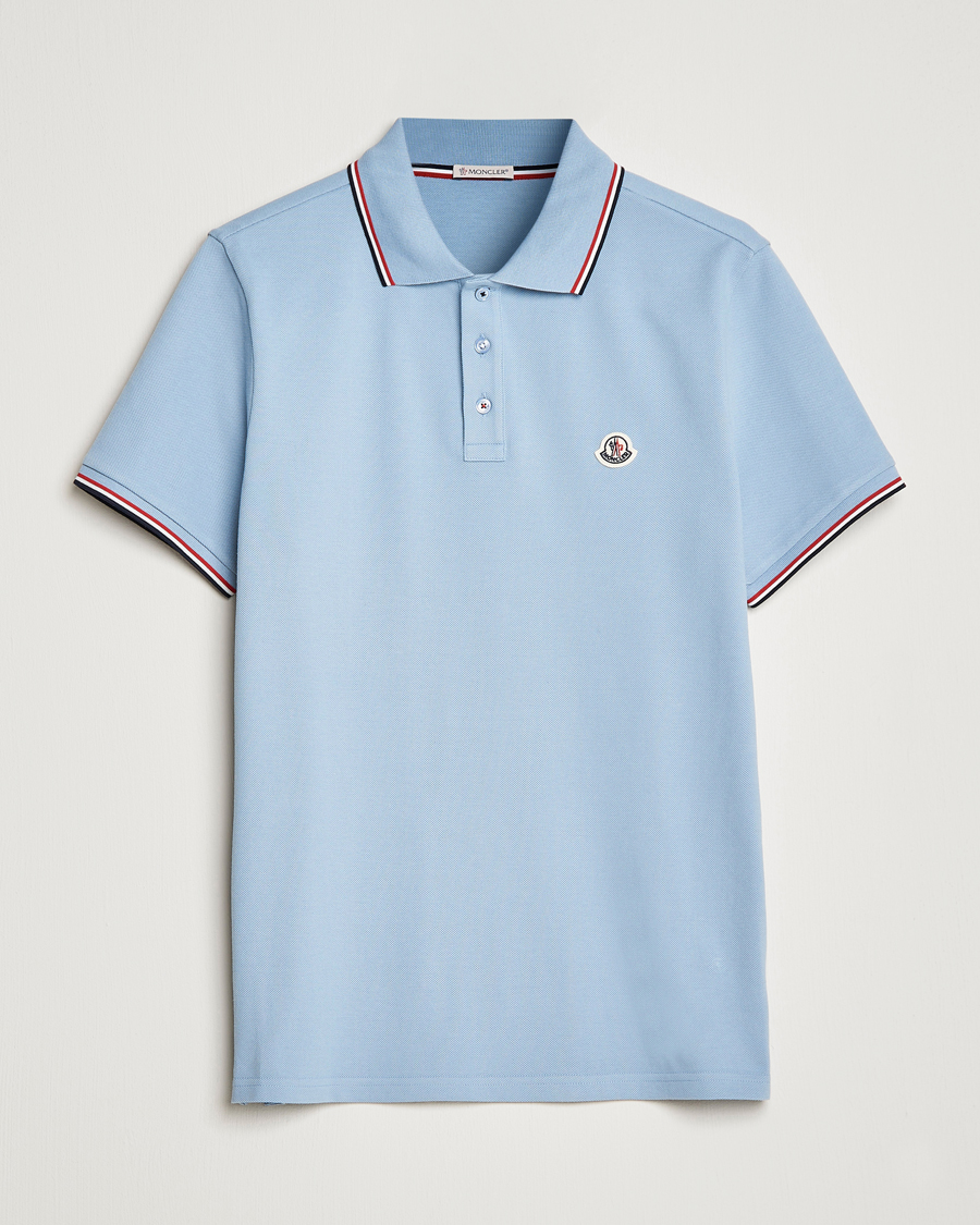 Homme | Polos | Moncler | Contrast Rib Polo Light Blue