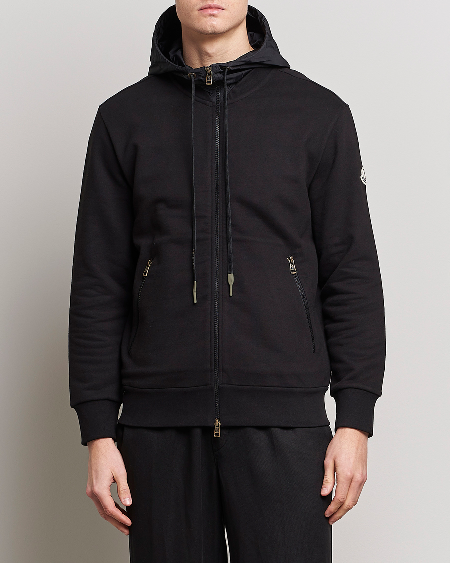 Homme | Pulls Et Tricots | Moncler | Hooded Zip Cardigan Black