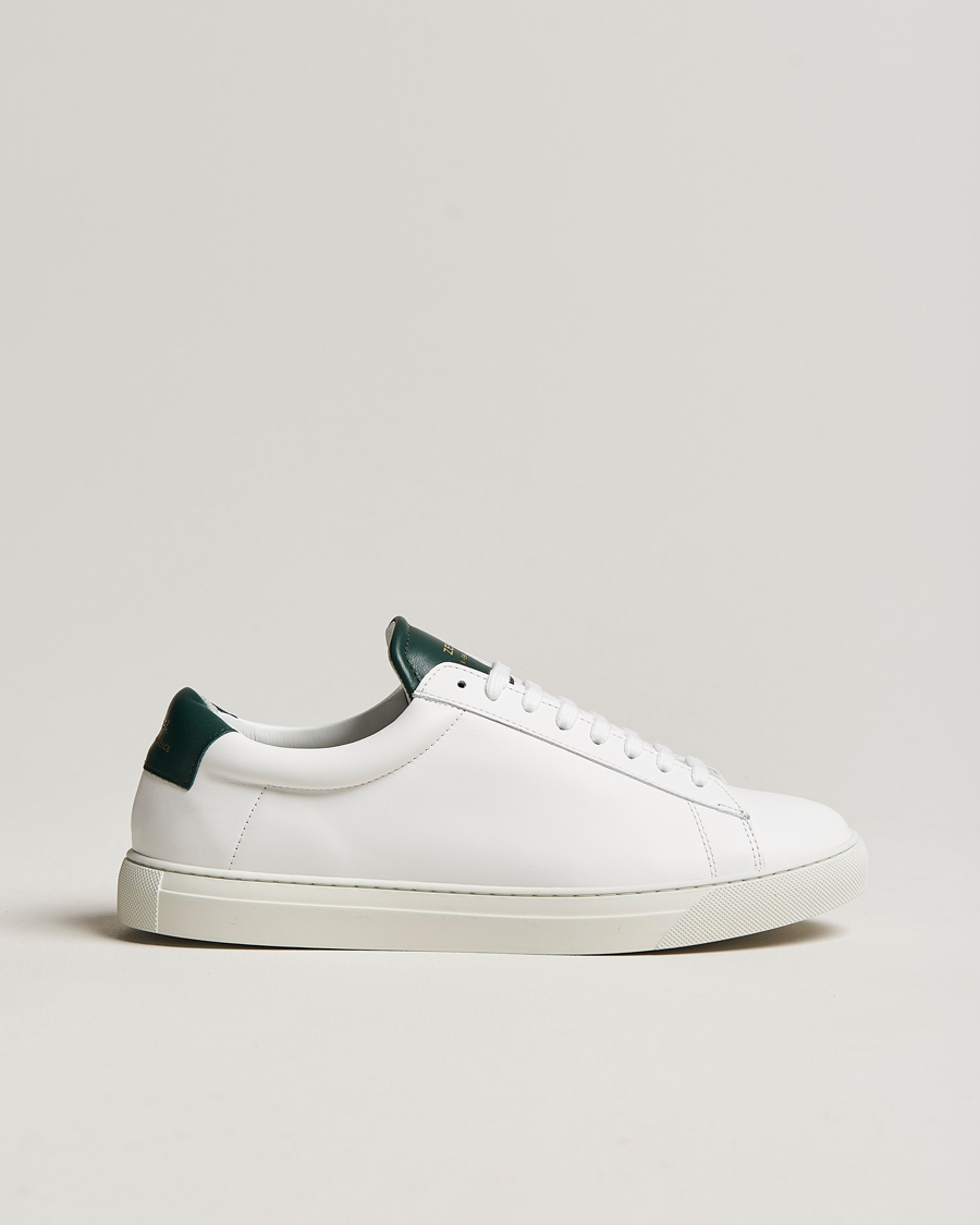 Homme | Zespà ZSP4 Nappa Leather Sneakers White/Dark Green | Zespà | ZSP4 Nappa Leather Sneakers White/Dark Green