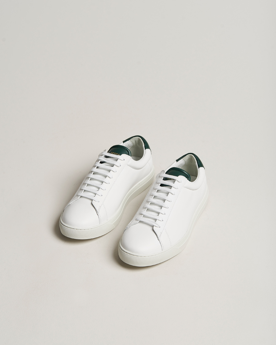 Homme | Zespà ZSP4 Nappa Leather Sneakers White/Dark Green | Zespà | ZSP4 Nappa Leather Sneakers White/Dark Green