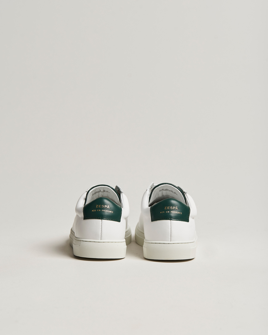 Homme | Zespà ZSP4 Nappa Leather Sneakers White/Dark Green | Zespà | ZSP4 Nappa Leather Sneakers White/Dark Green