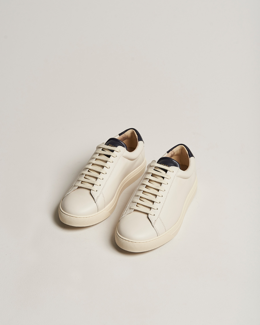Homme | Zespà ZSP4 Nappa Leather Sneakers Off White/Navy | Zespà | ZSP4 Nappa Leather Sneakers Off White/Navy