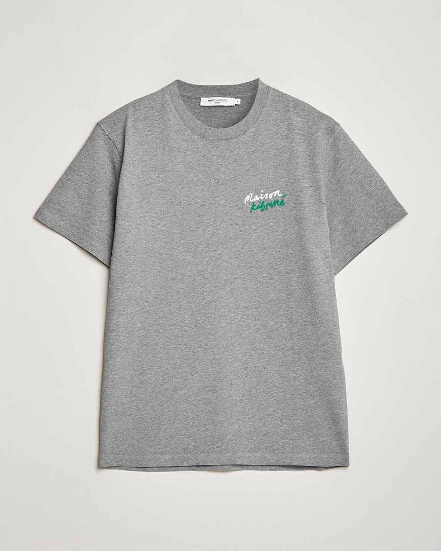 Homme | T-shirts | Maison Kitsuné | Mini Handwriting Tee Grey Melange