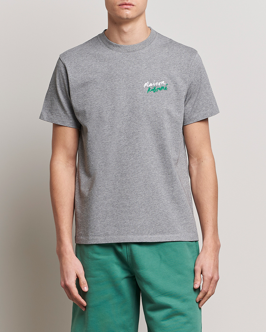Homme | T-shirts | Maison Kitsuné | Mini Handwriting Tee Grey Melange