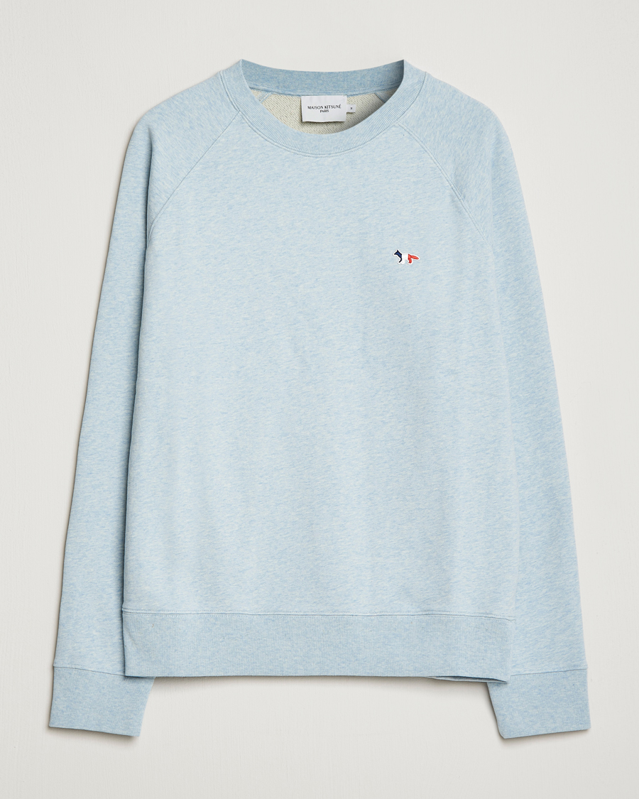 Homme | Pulls Et Tricots | Maison Kitsuné | Tricolor Fox Sweatshirt Blue Haze