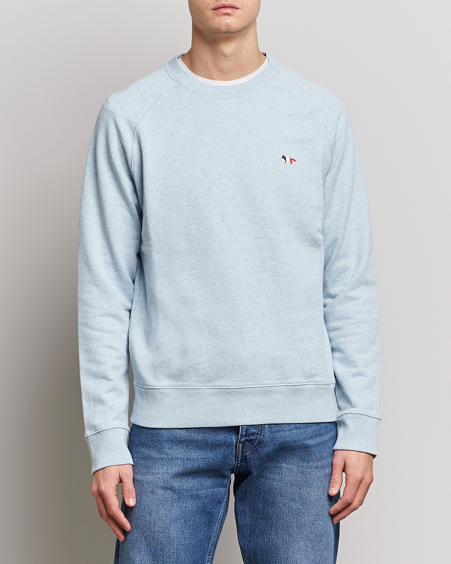 Homme | Pulls Et Tricots | Maison Kitsuné | Tricolor Fox Sweatshirt Blue Haze