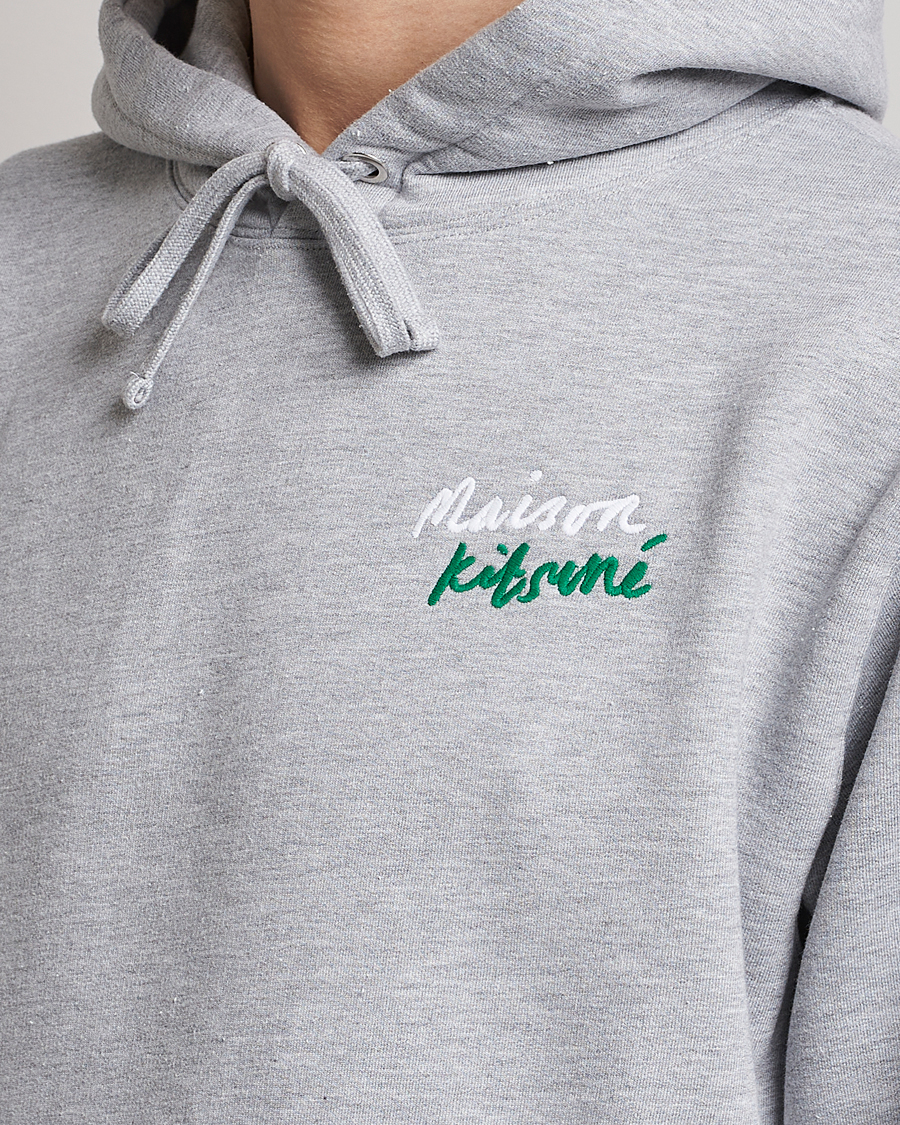 Homme | Pulls Et Tricots | Maison Kitsuné | Mini Handwriting Hoodie Light Grey Melange