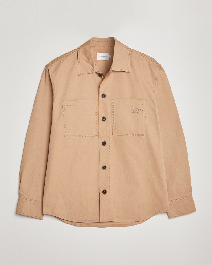 Homme | Manteaux Et Vestes | Maison Kitsuné | Cotton Shirt Jacket Beige