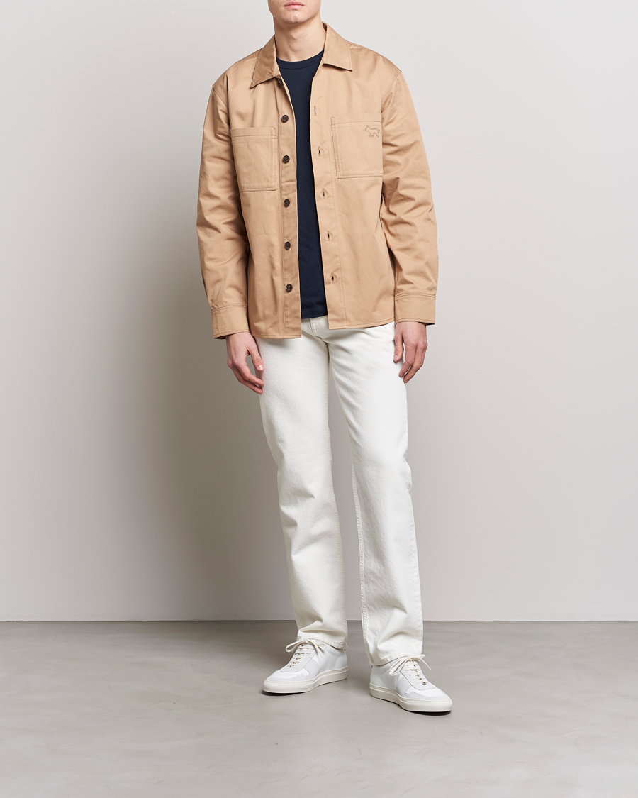 Homme | Manteaux Et Vestes | Maison Kitsuné | Cotton Shirt Jacket Beige