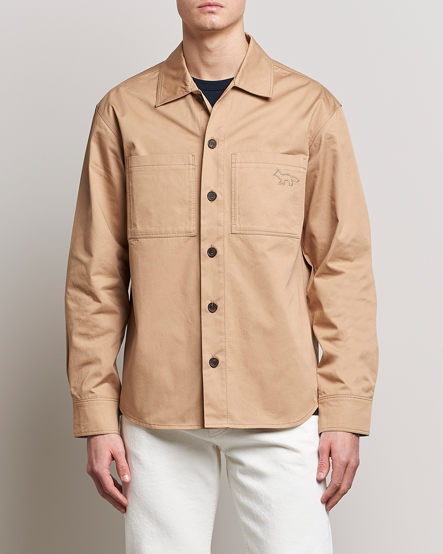 Homme | Manteaux Et Vestes | Maison Kitsuné | Cotton Shirt Jacket Beige