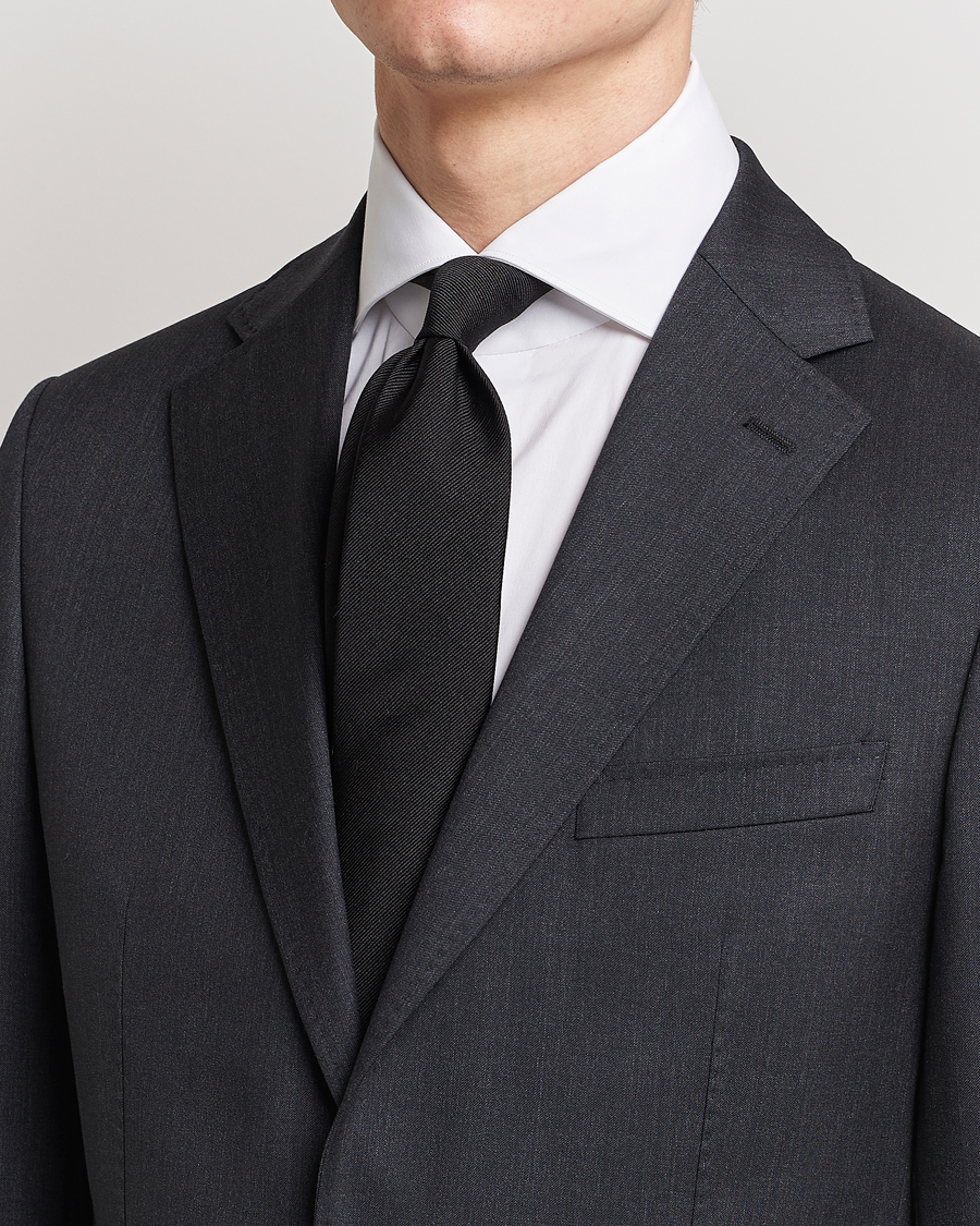 Homme |  | BOSS BLACK | Silk 7,5 cm Tie Black