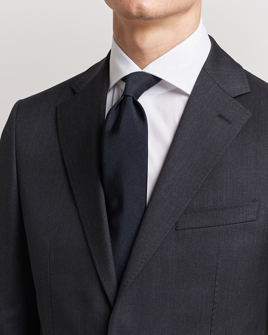 Homme | Cravates | BOSS BLACK | Silk 7,5 cm Tie Dark Blue