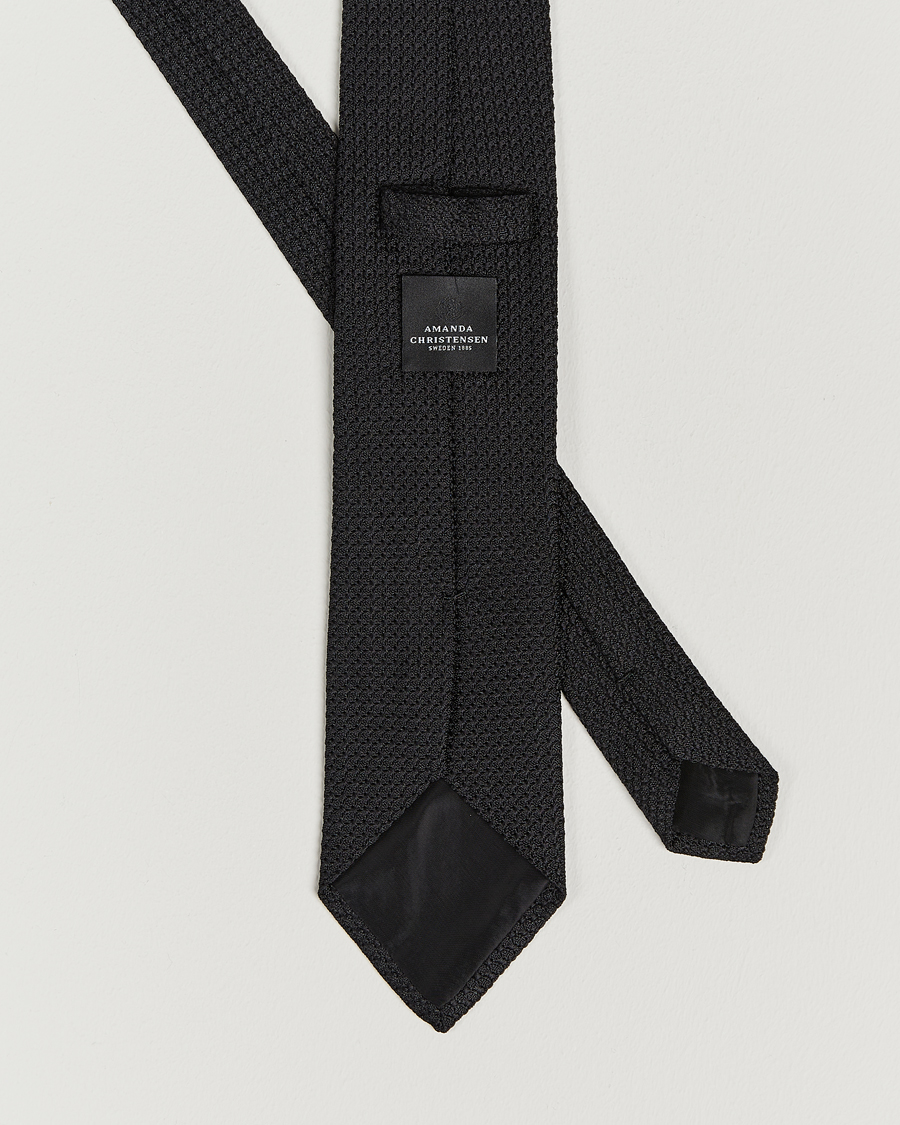 Homme | Cravates | Amanda Christensen | Silk Grenadine 8 cm Tie Black