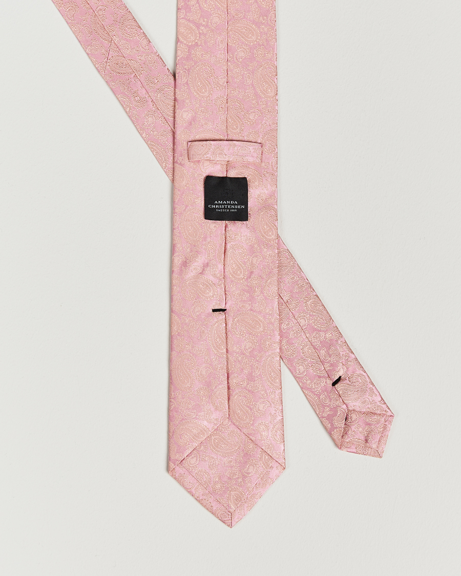 Homme | Cravates | Amanda Christensen | Silk Tonal Paisley Tie 8 cm Powder Pink