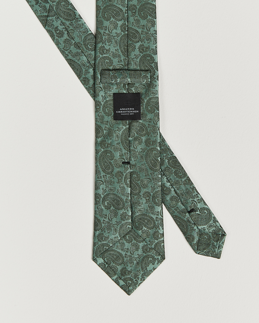 Homme | Cravates | Amanda Christensen | Silk Tonal Paisley Tie 8 cm Olive