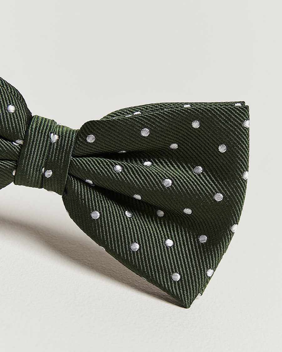 Homme | Amanda Christensen Dot Pre Tie Silk Olive/White | Amanda Christensen | Dot Pre Tie Silk Olive/White