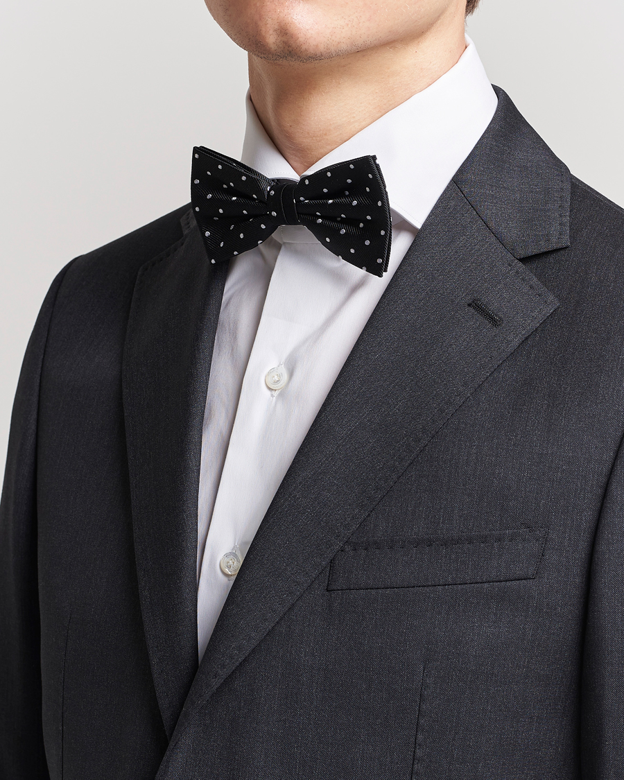 Homme | Soldes -30% | Amanda Christensen | Dot Pre Tie Silk Black/White
