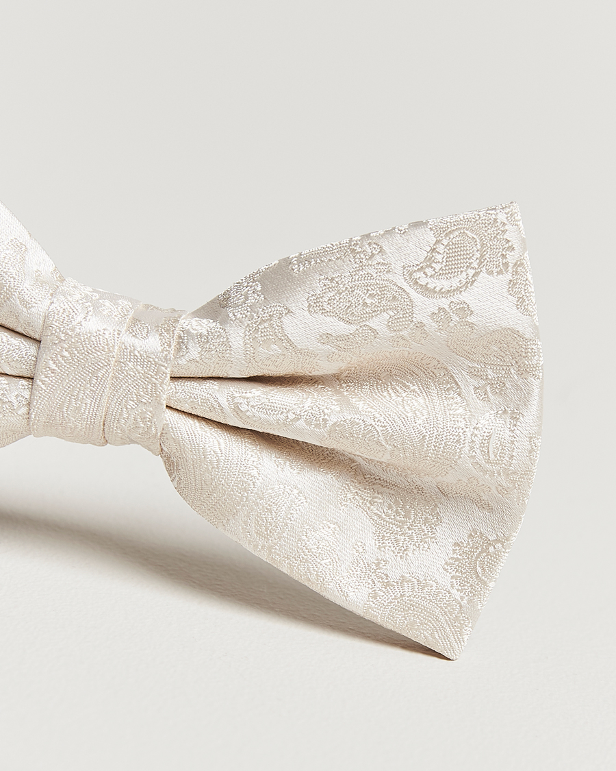 Homme | Amanda Christensen Tonal Paisley Pre Tie Silk Cream | Amanda Christensen | Tonal Paisley Pre Tie Silk Cream