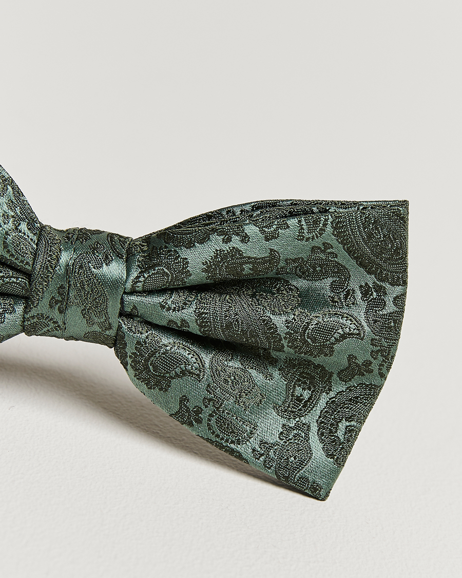 Homme | Amanda Christensen Tonal Paisley Pre Tie Silk Olive | Amanda Christensen | Tonal Paisley Pre Tie Silk Olive