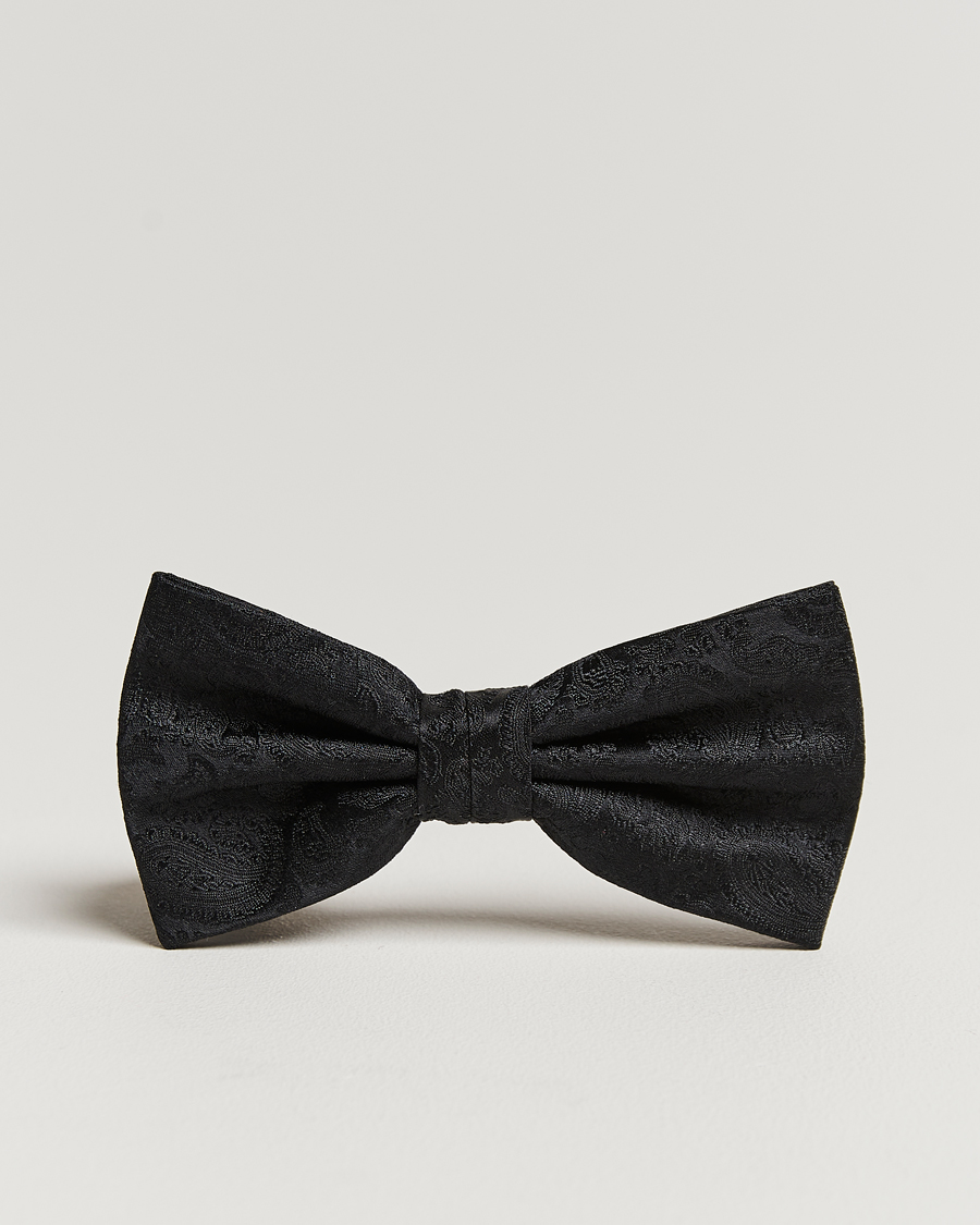 Homme | Amanda Christensen Tonal Paisley Pre Tie Silk Black | Amanda Christensen | Tonal Paisley Pre Tie Silk Black