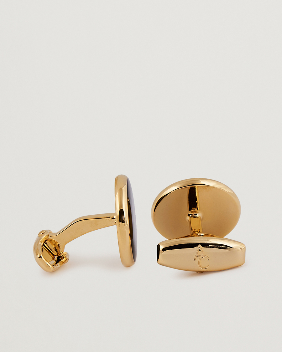 Homme | Boutons De Manchette | Amanda Christensen | Cufflink & Shirt Studs Set Black/Gold