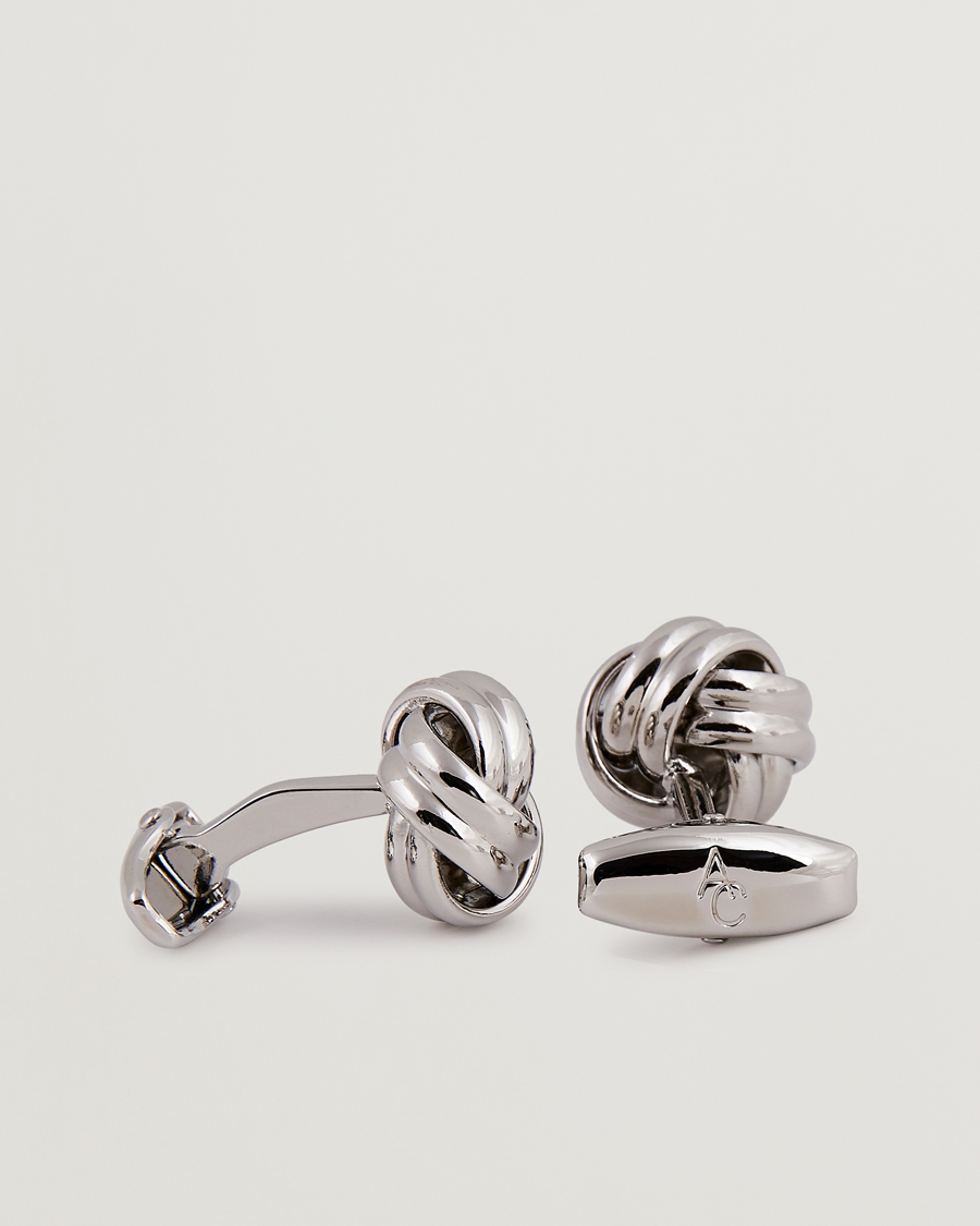 Homme |  | Amanda Christensen | Knot Cufflink & Shirt Studs Set Silver