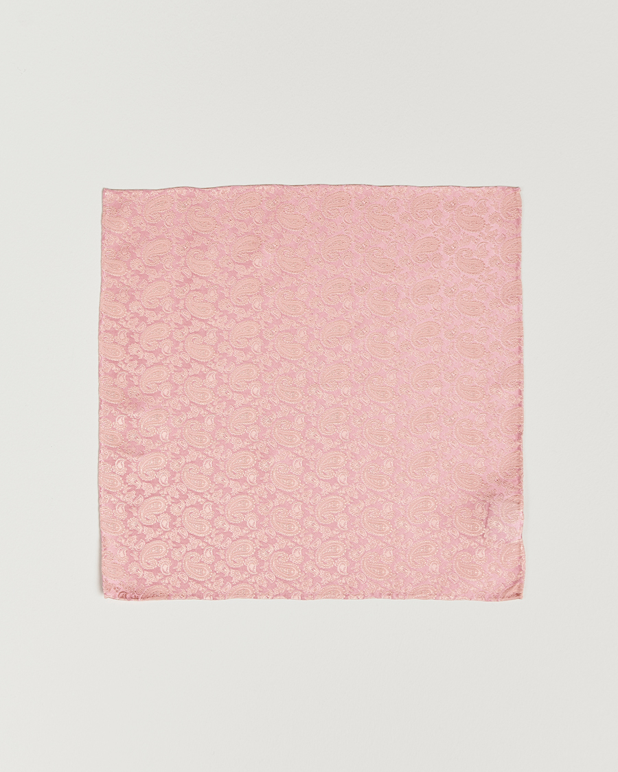 Homme | Pochettes De Costume | Amanda Christensen | Tonal Paisley Silk Pocket Square Powder Pink