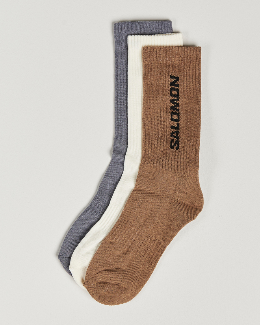 Homme | Sous-Vêtements Et Chaussettes | Salomon | Everyday Crew 3-Pack Socks Grey/White/Beige