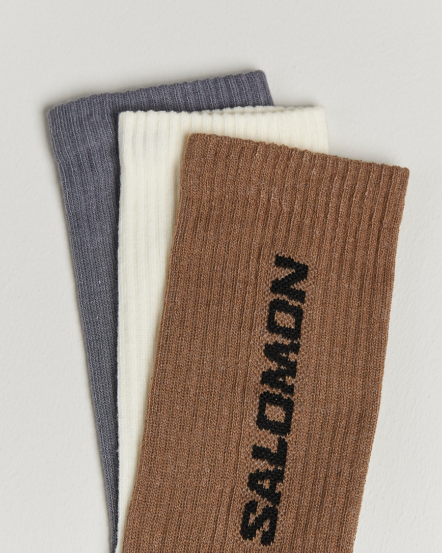 Homme | Sous-Vêtements Et Chaussettes | Salomon | Everyday Crew 3-Pack Socks Grey/White/Beige