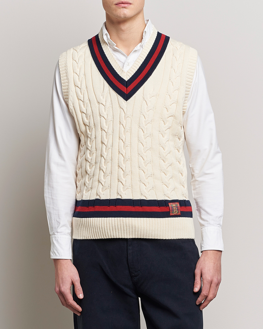 Homme | Pulls Et Tricots | Baracuta | Cotton Cable Knit Vest Off White