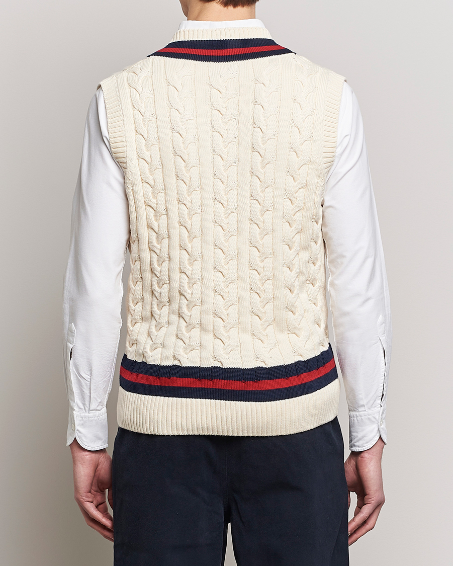 Homme | Pulls Et Tricots | Baracuta | Cotton Cable Knit Vest Off White